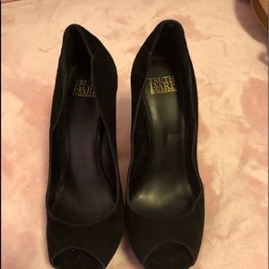 Suede and patent Leather heels